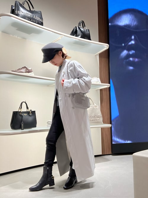 セール】【エンポリオ アルマーニ】バイザー付きベレー ウール ロゴ