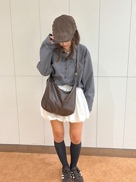 「アイテム（キャスケット）」を使った、nanaさん（レディース・155cm）の秋コーディネート