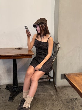 「アイテム（キャスケット）」を使った、nanaさん（レディース・155cm）の秋コーディネート