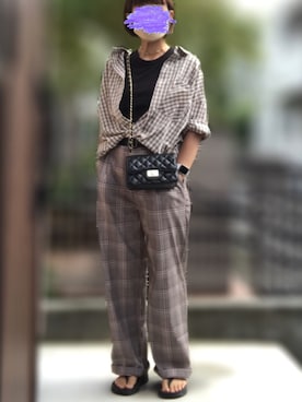 「チェック×チェック」｜記録係さん（レディース・160cm）の夏コーディネート