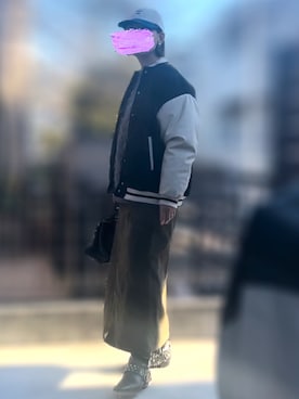 「H&M（エイチ・アンド・エム）のアイテム（スタジャン）」を使った、記録係さん（レディース・161cm）の冬コーディネート
