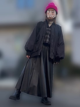 「アイテム（MA-1）」を使った、記録係さん（レディース・161cm）の秋コーディネート