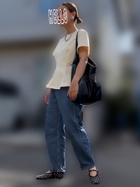 「アイテム（イヤリング）」を使った、記録係さん（レディース・161cm）の秋コーディネート