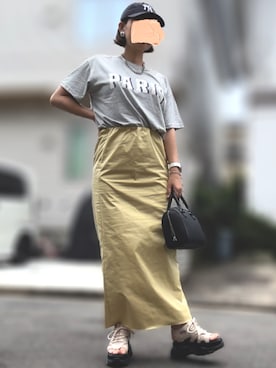 「H&M（エイチ・アンド・エム）のアイテム（Tシャツ/カットソー）」を使った、記録係さん（レディース・161cm）の夏コーディネート