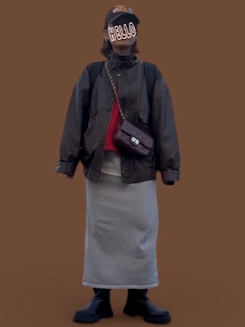 「ZARA（ザラ）のアイテム（帽子）」を使った、記録係さん（レディース・161cm）の冬コーディネート