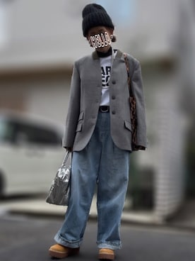 「アイテム（エコバッグ/サブバッグ）」を使った、記録係さん（レディース・161cm）の秋コーディネート