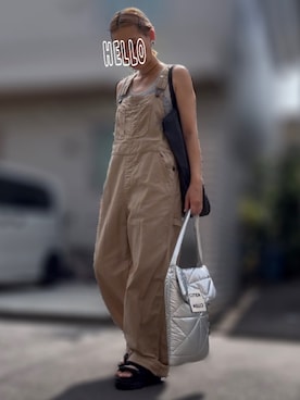 「アイテム（サロペット/オーバーオール）」を使った、記録係さん（レディース・161cm）の夏コーディネート