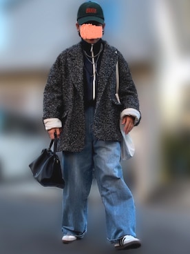 「CLANE（クラネ）のアイテム（トートバッグ）」を使った、記録係さん（レディース・161cm）の冬コーディネート