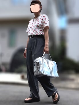 「BLACK BY MOUSSY（ブラックバイマウジー）のアイテム」を使った、記録係さん（レディース・161cm）の夏コーディネート
