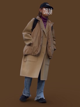 「SLY（スライ）のアイテム（帽子）」を使った、記録係さん（レディース・161cm）の冬コーディネート