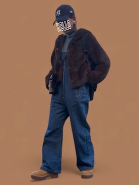 「アイテム（イヤリング）」を使った、記録係さん（レディース・161cm）の冬コーディネート