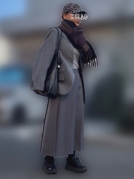 「アイテム（ノーカラージャケット、グレー系）」を使った、記録係さん（レディース・161cm）の秋コーディネート