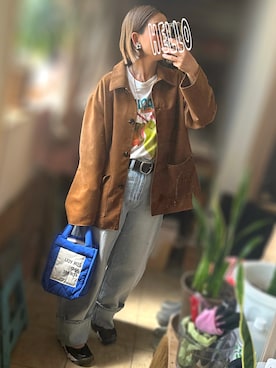 「H&M（エイチ・アンド・エム）のアイテム（ジャケット/アウター）」を使った、記録係さん（レディース・161cm）の春コーディネート