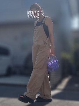 「GU（ジーユー）のアイテム（オールインワン・サロペット）」を使った、記録係さん（レディース・161cm）の秋コーディネート