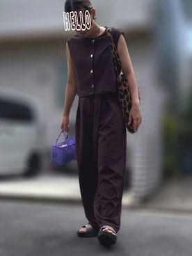 「H&M（エイチ・アンド・エム）のアイテム（パンツ）」を使った、記録係さん（レディース・161cm）の夏コーディネート