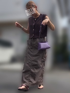 「アイテム（イヤリング、ブラック系）」を使った、記録係さん（レディース・161cm）の秋コーディネート