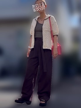 「アイテム（ポロシャツ）」を使った、記録係さん（レディース・161cm）の秋コーディネート