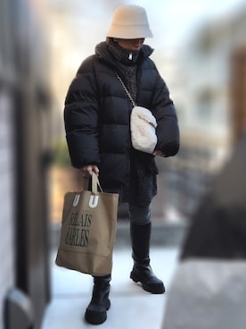「7度」｜記録係さん（レディース・161cm）の冬コーディネート