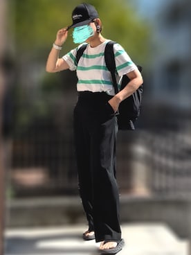 「H&M（エイチ・アンド・エム）のアイテム（バックパック/リュック）」を使った、記録係さん（レディース・161cm）の秋コーディネート