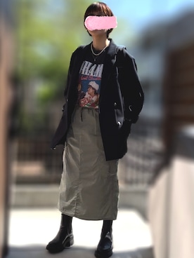 「H&M（エイチ・アンド・エム）のアイテム（ブーツ）」を使った、記録係さん（レディース・161cm）の春コーディネート