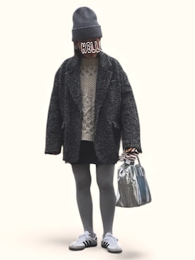 「アイテム（イヤリング）」を使った、記録係さん（レディース・161cm）の冬コーディネート