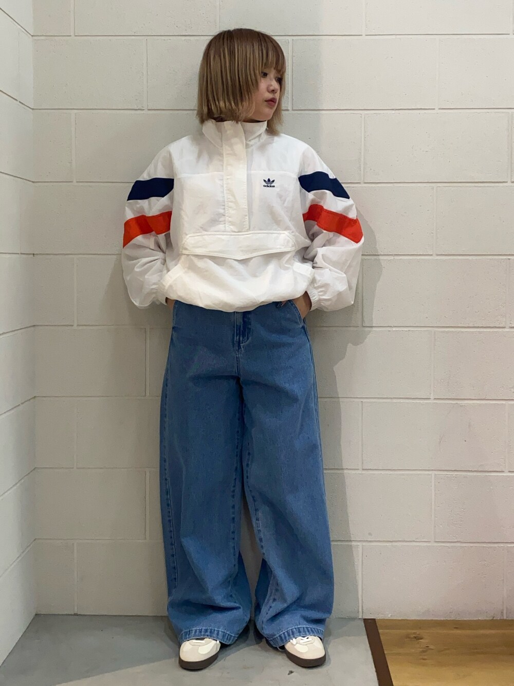 adidas デニムハーフジップ adidasのデニムパンツを使った「ハーフジップ」の人気
