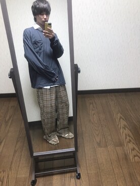 「？のアイテム（Others、ブラウン系）」を使った、あきちょさん（メンズ・178cm）の春コーディネート
