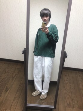 「？のアイテム（Others、ブラウン系）」を使った、あきちょさん（メンズ・178cm）の春コーディネート