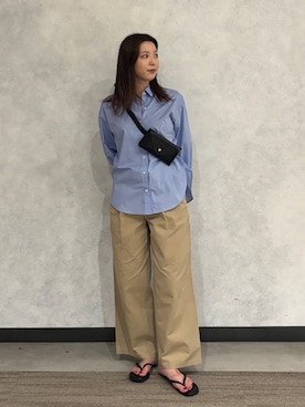 「アイテム（チノパンツ）」を使った、sachiさん（レディース・157cm）の夏コーディネート