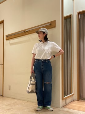 「GEVACO」｜「アイテム（帽子）」を使った、sachiさん（レディース・157cm）の春コーディネート