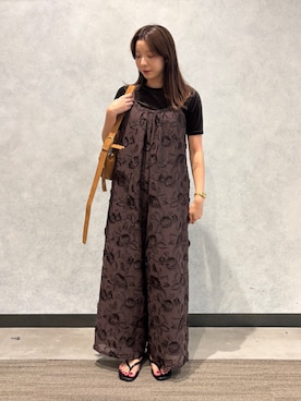 「アイテム（サロペット/オーバーオール）」を使った、sachiさん（レディース・157cm）の夏コーディネート