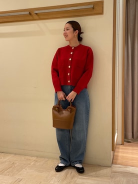 「ショート丈トップス」｜「アイテム（バレエシューズ）」を使った、sachiさん（レディース・157cm）の秋コーディネート