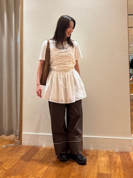 「ストライプパンツ」｜sachiさん（レディース・157cm）の夏コーディネート