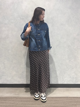 「アイテム（デニムジャケット）」を使った、sachiさん（レディース・157cm）の秋コーディネート