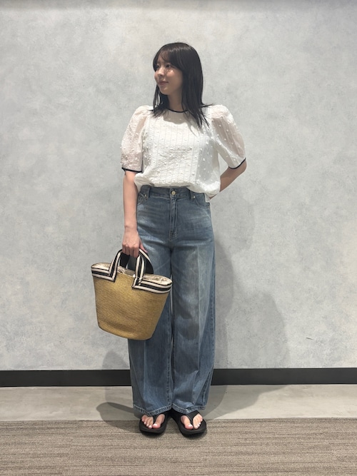 セール】シアージャガードパイピング半袖ブラウス（シャツ