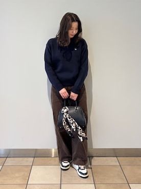 「アイテム（バンダナ/スカーフ）」を使った、sachiさん（レディース・157cm）の秋コーディネート