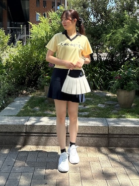 「アイテム（ポロシャツ）」を使った、sakiさん（レディース・165cm）の夏コーディネート