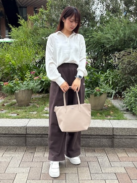 「LACOSTE（ラコステ）のアイテム」を使った、sakiさん（レディース・165cm）の秋コーディネート