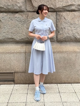 「LACOSTE（ラコステ）のアイテム」を使った、sakiさん（レディース・165cm）の春コーディネート