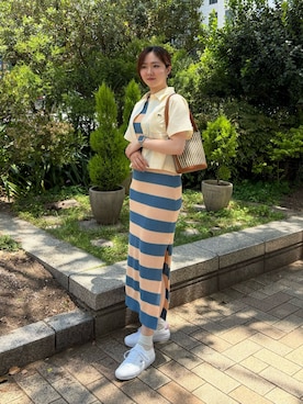 「LACOSTE（ラコステ）のアイテム」を使った、sakiさん（レディース・165cm）の夏コーディネート