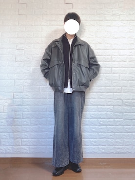 「アドラー」｜「アイテム（ブルゾン）」を使った、ryuさん（メンズ・168cm）の冬コーディネート