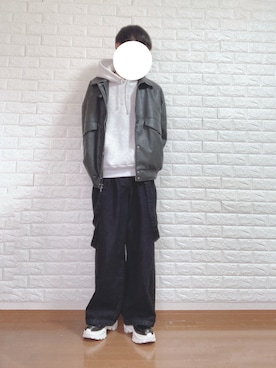 「アドラー」｜「アイテム（ブルゾン）」を使った、ryuさん（メンズ・168cm）の冬コーディネート