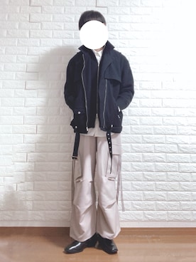 「GU（ジーユー）のアイテム（その他トップス）」を使った、ryuさん（メンズ・168cm）の冬コーディネート