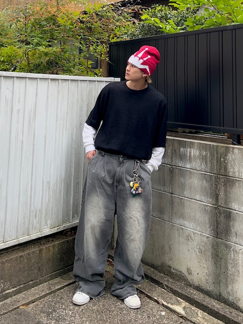 90s stussy モノグラムビーニー　red eye着用 90s stussy モノグラムビーニーred eye着用