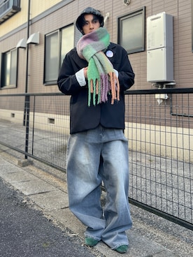 「アイテム（ナイロンジャケット）」を使った、Reoさん（メンズ・171cm）の秋コーディネート