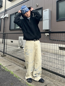 「アイテム（ホワイト系）」を使った、Reoさん（メンズ・171cm）の秋コーディネート