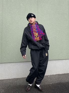 「古着好きな人と繋がりたい」｜「アイテム（ナイロンジャケット）」を使った、Reoさん（メンズ・171cm）の冬コーディネート