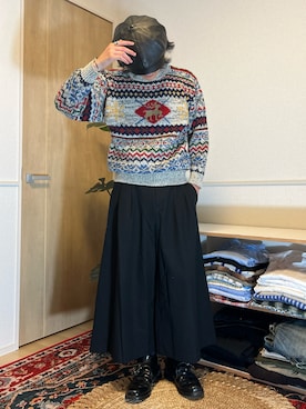 「Fabulous（ファビュラス）のfabulous フェイクレザーキャスケット（キャスケット、ブラック系）」を使った、Reoさん（メンズ・172cm）の秋コーディネート