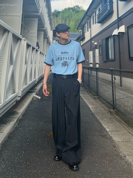 「アイテム（ハンチング/ベレー帽）」を使った、Reoさん（メンズ・171cm）の夏コーディネート