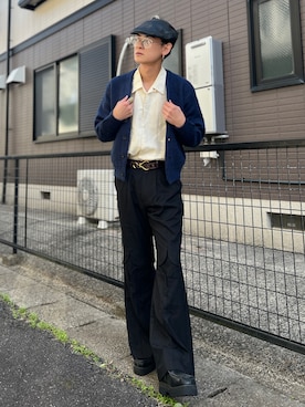 「アイテム（ハンチング/ベレー帽）」を使った、Reoさん（メンズ・171cm・20代）の秋コーディネート